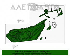 Farul din față dreapta asamblat pentru Chevrolet Equinox 18-21 halogen