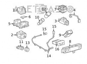 Joystick-ul de control al ecranului pentru Lexus RX350 RX450h 20-22 cu cotieră