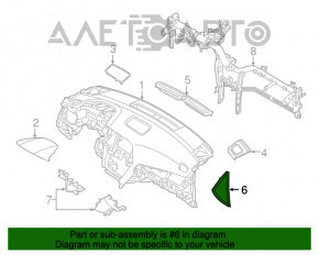 Capacul torpedoului lateral stânga Hyundai Sonata 15-19 bej