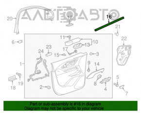 Уплотнитель стекла внутренний двери передней левой Chevrolet Equinox 18-