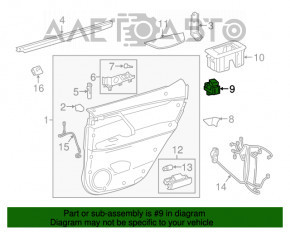 Controlul geamului electric din spate dreapta pentru Lexus RX350 RX450h 16-22, negru, cu capac