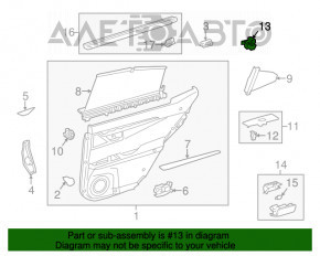 Controlul geamului electric din față dreapta pentru Lexus ES300h ES350 13-18, negru, automat