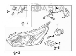 Фара передняя левая в сборе Chevrolet Equinox 18-21 LED