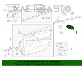 Controlul geamului electric din față, stânga, Toyota Camry v55 15-17 SUA, negru, 2 auto