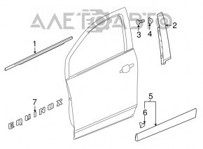 Capac usa fata stanga inferioara Chevrolet Equinox 18- structura, uzata