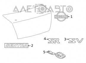 Эмблема значок SV крышки багажника Nissan Sentra 20-