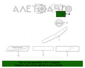 Emblema cu inscripția SV de pe ușa portbagajului Nissan Versa Note 13-19