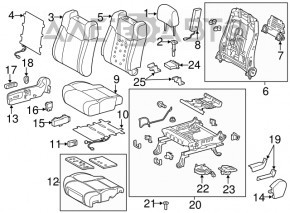 Управление пояснич подпорки водительского сиденья Toyota Camry v50 12-14 usa, серое