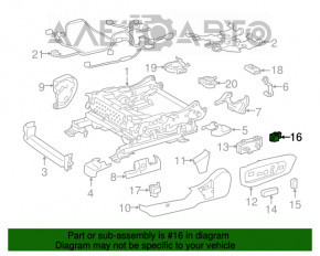 Reglarea suportului lombar al scaunului pasagerului pentru Lexus ES300h ES350 13-18, culoare bej.