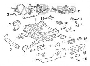 Reglarea suportului lombar al scaunului pasagerului pentru Lexus ES300h ES350 13-18, culoare bej.