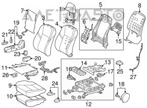 Controlul scaunului pasagerului pentru Lexus ES300h ES350 13-18, culoare bej