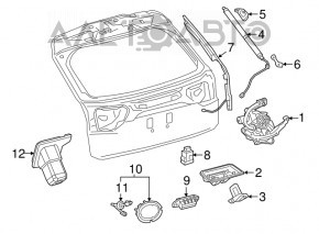 Butonul de închidere a portbagajului interior Lexus RX350 RX450h 16-19