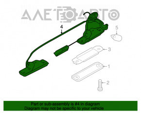 Iluminarea numărului de la ușa portbagajului Subaru Outback 10-14 fără buton.