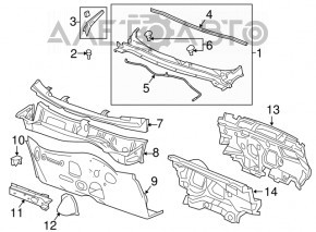 Grila stergatoarelor de plastic pentru GMC Terrain 18-