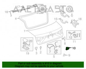 Butonul de deschidere a portbagajului pentru Lexus ES300h ES350 13-18