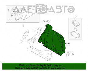 Capacul arcului drept inferior Nissan Rogue Sport 17-19 negru.