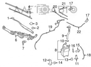 Trapezul de curățare a parbrizului cu motor pentru Lexus RX350 RX450h 16-22.