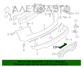 Grila de protecție a stopurilor spate pentru bara de protecție Nissan Rogue 14-20, nouă, originală OEM