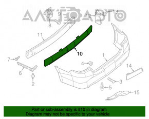 Absorbantul de bara spate Nissan Sentra 13-15 pre-restilizare