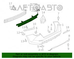 Absorbantul de impact al barei spate Nissan Sentra 20-