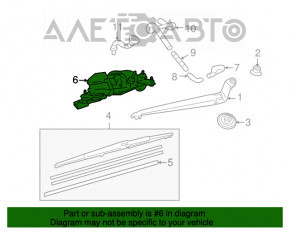 Трапеция дворников с моторчиком задняя Lexus Lexus RX350 RX450h 10-15