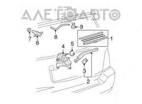 Трапеция дворников с моторчиком задняя Toyota Highlander 08-13 тип 2