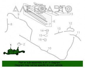 Trapezul spate al ștergătoarelor cu motor pentru Toyota Prius 50 16-