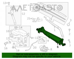 Trapezul curățătorului de parbriz cu motor pentru Toyota Highlander 20- pentru regiunile nordice.