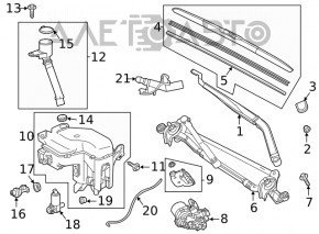 Trapezul curățătorului de parbriz cu motor pentru Toyota Highlander 20- pentru regiunile nordice.