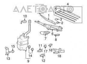 Trapezul de curățare a parbrizului cu motor pentru Lexus RX350 RX450h 10-15.