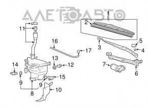 Matura de curățare a parbrizului trapezoidal pentru Lexus GX470 03-09, nou, original OEM, fără motor