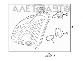 Поворотник левый Chevrolet Equinox 18-21 с ПТФ