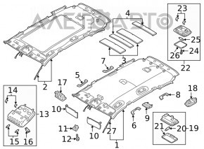 Capota stângă Hyundai Santa FE 19- gri, fără cârlig pentru curățare chimică.