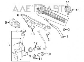 Leash stânga a ștergătorului Lexus ES350 07-12