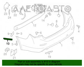 Suportul pentru bara spate stânga jos Infiniti Q50 14- nou original OEM