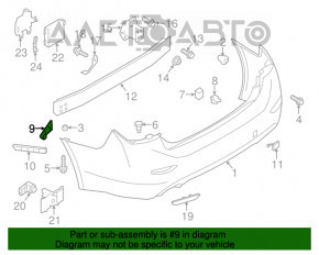 Suportul pentru bara spate dreapta superioară Infiniti Q50 14- nou OEM original.