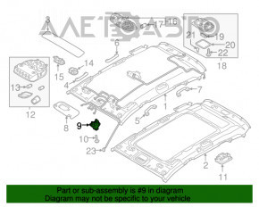 Suport de prindere a parasolarului pasagerului Hyundai Santa FE Sport 13-18 gri.