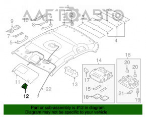 Suportul de prindere a parasolarului șoferului pentru Hyundai Sonata 15-17 gri.