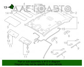 Suportul de prindere a parasolarului pasagerului Hyundai Tucson 16-20 gri.