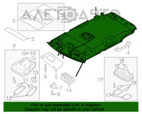 Обшивка потолка Kia Soul 14-19 без люка черн