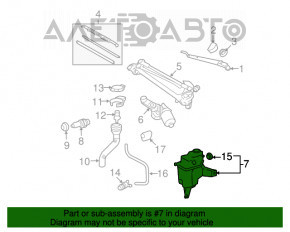 Rezervorul de spălare a parbrizului pentru Toyota Rav4 06-12 fără gât și senzor.