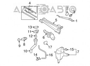 Rezervorul de spălare a parbrizului pentru Toyota Rav4 06-12 fără gât și senzor.