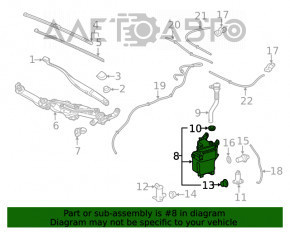 Rezervorul de spălare a parbrizului pentru Lexus RX350 RX450h 16-22 fără gât, nou, original