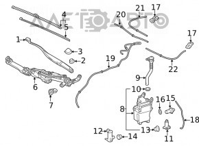 Rezervorul de spălare a parbrizului pentru Lexus RX350 RX450h 16-22 fără gât, nou, original