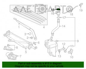 Capacul rezervorului de lichid de spălare Toyota Highlander 14-