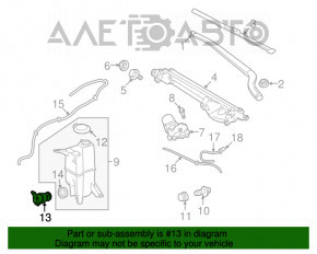 Motorul de spălare a parbrizului pentru Lexus RX300 RX330 RX350 RX400h 04-09, nou, neoriginal TOPRAN.