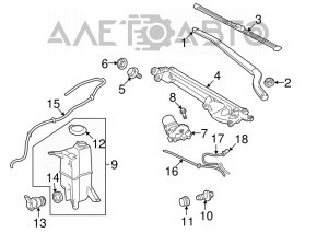 Motorul de spălare a parbrizului pentru Lexus RX300 RX330 RX350 RX400h 04-09 are o clema rupta.