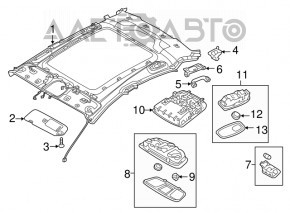 Ручка потолка задняя левая Hyundai Azera 12-17 бежевая