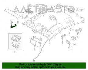 Manerul plafonului din spate dreapta pentru Kia Forte 4d 14-18