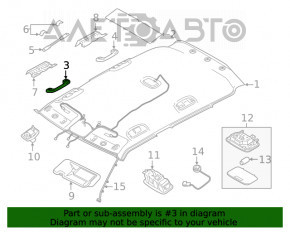 Manerul plafonului din față dreapta Hyundai Sonata 20- gri închis